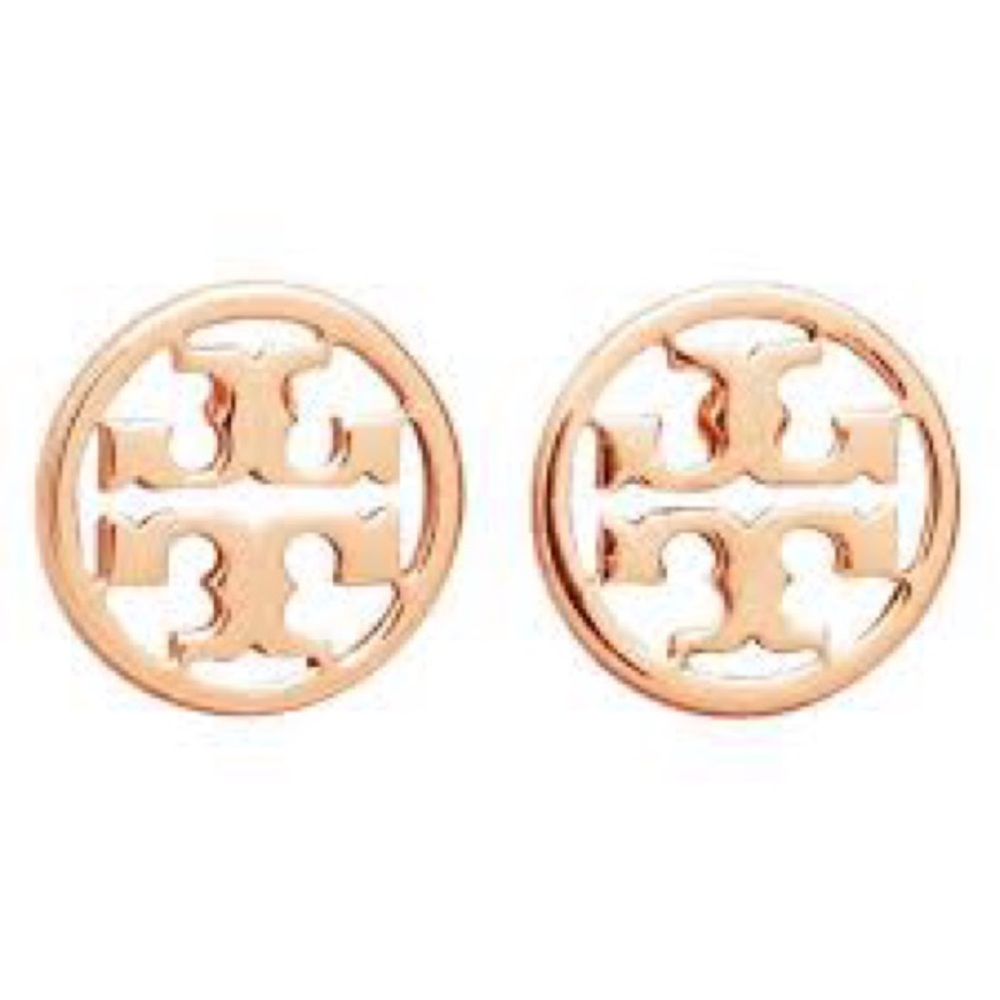 Tory Burch Gold Stud Logo Earrings